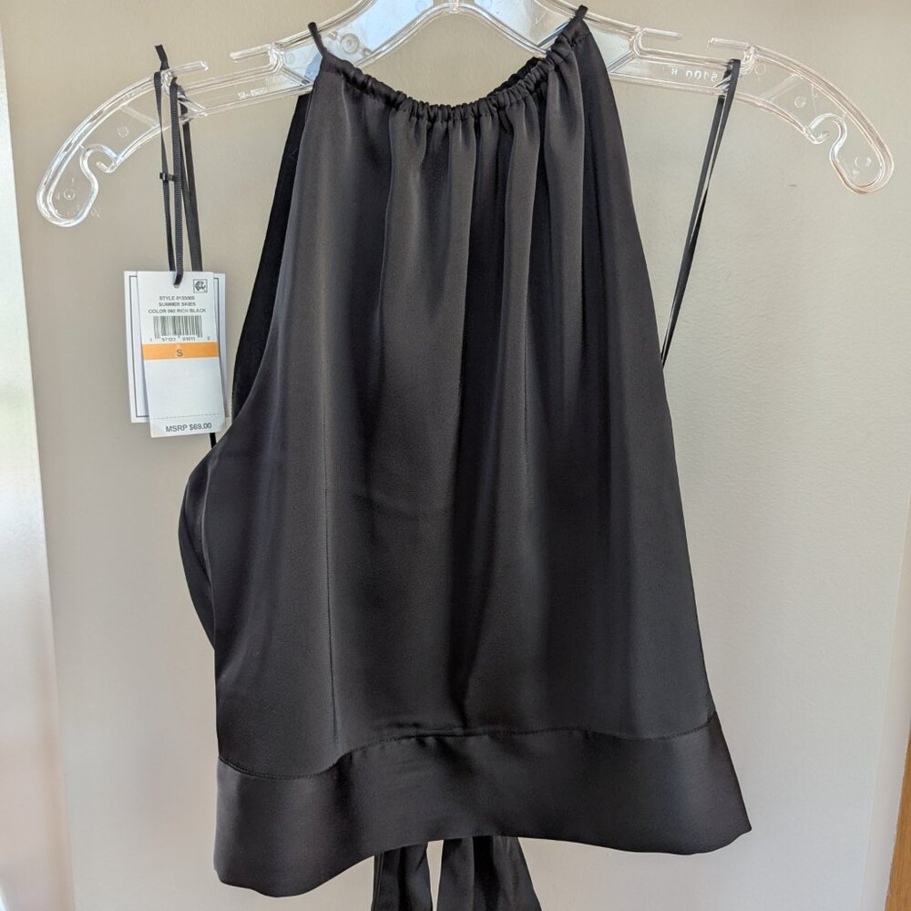 1. State Tie Back Gathered Neck Halter Top Womens S - Picture 3 of 4